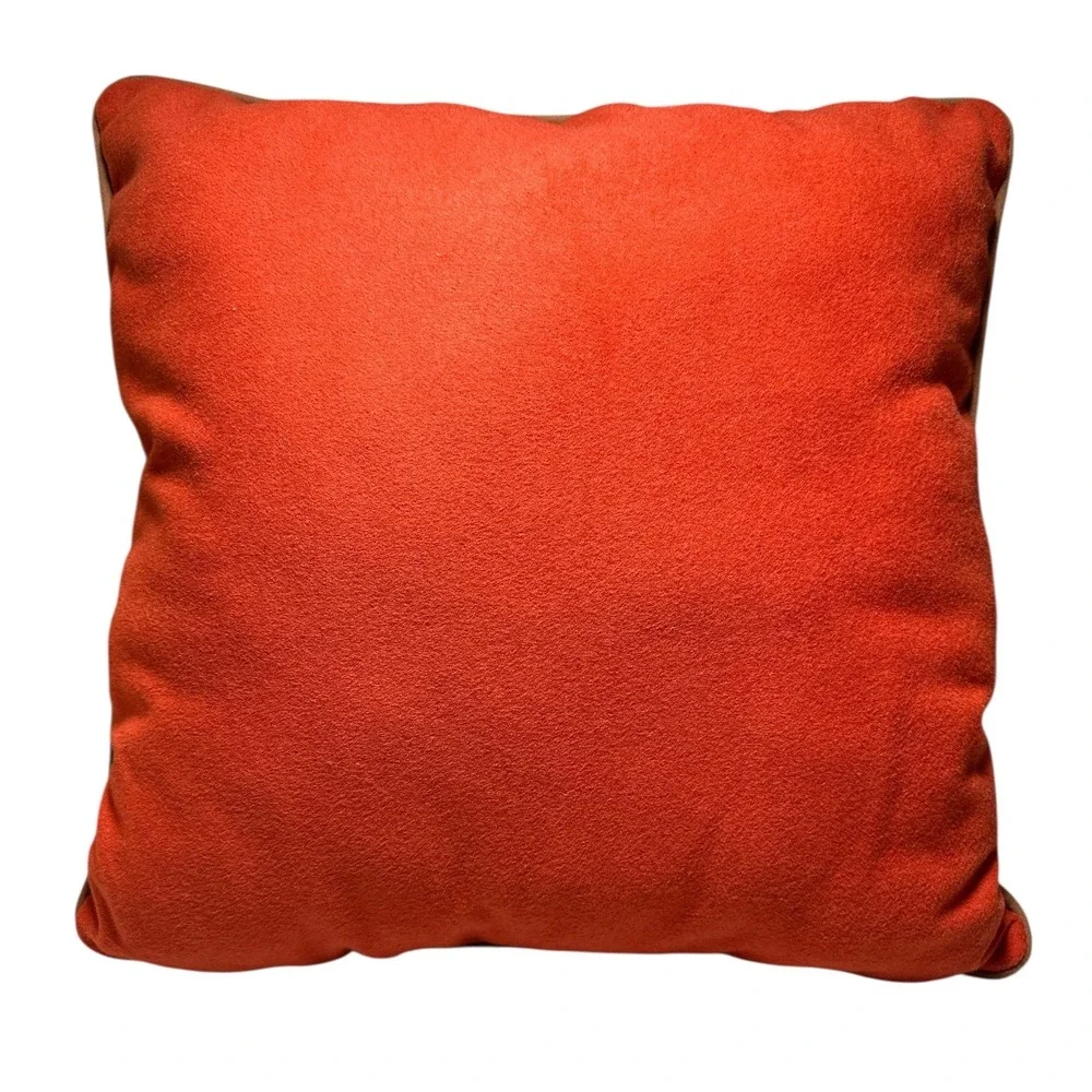 Fall Decorative Throw Pillow 18x18 Plaid Rustic Orange Autumn for Sofa Bed Couch